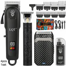LQT (4pcs/3pcs/2pcs) Multi-Function Home Grooming Kit, Cordless Hair Clipper, Beard Trimmer, Ear & Nose Hair Trimmer & Men's Razor, USB-C Charging, Suitable For Personal Travel, Home And Barber Use, Ideal Men's Gift, Father's Day Gift - View 11