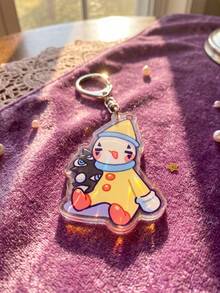 1 pieza/7 piezas Juego de llaveros creativos y divertidos con personajes de dibujos animados Amaz Digital Circus, llavero de acrílico, adecuado para fans de anime, estilo gótico, campus, regalo para fans - Multicolor - Ver 8