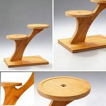 多層植物架 - 時尚圓形木製底座展示架，適合小型盆栽植物、多肉植物等。完美適用於居家、辦公室和陽台裝飾，人造植物家居裝飾，送禮佳品。 - 查看 6