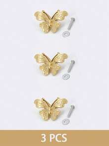 mayzolla 3/6/9 Pcs/Set Butterfly Drawer Pull Knob Gold Cabinet Dreeser Handle Butterfly Designed For Modern Home Drawer Cabinet Door, Wine Cabinet Handle - Multiple Styles - View 8