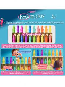 1 Set/20-Piece Color Challenge Bottle Puzzle Game Set, Includes Memory And Logic Training - Color Matching Strategy Board Game, Contains 21 Color-Coded Bottles And Storage Box, Suitable For Family Gathering Game Night, Birthday Or Halloween Party Games, Educational Puzzle Game For Teens And Adults, Enhances Memory And Problem-Solving Skills, Includes 21 Bottles With Color Caps, Perfect For Team Games And Strategic Thinking - Multicolor - View 4