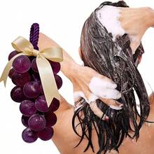 Handmade Macaron Grape Soap With Hanging Rope | Contains Shea Butter And Coconut Oil | 2-In-1 Facial And Body Cleanser | Exquisite Bath Fragrance Gift, Long-Lasting Fresh Fruity Scent - Deep Cleansing - View 5