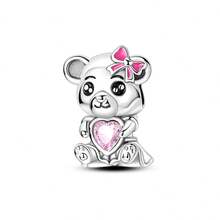 1pc Silver Plated Animal Series Forest Elephant Tiger Lion Dinosaur Zebra Sloth Rabbit Panda Pendant Beads Suitable For Bracelet Bangle Necklace Beads Suitable For DIY Jewelry Making Human And Nature Theme Beads - Silver - View 17