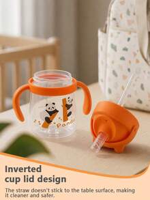 Meoky Multidirectional Straw Cup For Kids, Leak-Proof Weighted Straw Cup With Transition Handle, Suitable For Children 6 Months And Above - Orange - View 3