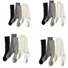 1 Pair Solid Color Breathable Thin Compression Socks, Leg Sleeves For Tennis, Volleyball, Running, Quick Dry Pressure Socks, Spring/Summer - Multicolor - View 13