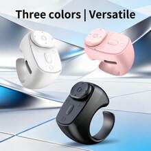 New Upgrade, Easy To Use Scrolling Ring Remote Control, Camera Shutter Remote, Wireless Bluetooth Scrolling Ring Compatible With IPhone, IOS, Android - Black, White, Pink - Multi-color JX-11pro - View 2