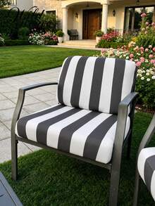 1pc Striped Print Milk Silk Sofa Cushion Cover, High Elasticity Dust-Proof Stain-Resistant Removable Washable All-Season Sofa Protector, Suitable For Patio, Garden, Poolside And Multiple Occasions, Single Piece Sold Not Set - Multicolor - View 5