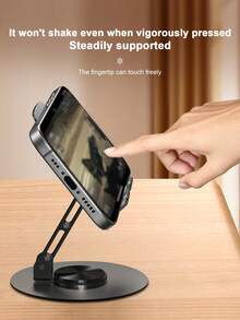 Metal Phone Stand Desktop 360° Rotating Stable Portable Sturdy Foldable All-Metal Phone Holder - Light Grey - View 6