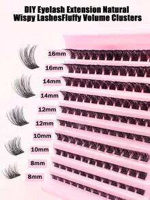 10 filas de 120 racimos de pestañas postizas, pestañas postizas DIY de longitud única, efecto de maquillaje natural, racimos de pestañas, pestañas postizas individuales reutilizables, pestañas postizas, pestañas postizas adecuadas para la vida diaria, bodas, citas, fiestas, viajes - D - Ver 3