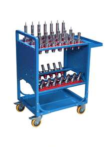 Tool Cart 40 Taper Tool Holder CNC Tool Cart CAT40 Tool Trolley BT40 Service Carts CNC Machine Tool Service Cart CAT40 35 Capacity - as Pic - View 3