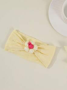3pcs/Set Super Soft Elastic Wide Headband For Baby Girls, Newborn Flower Pom Pom Bow Hairband, Non-Tight Hair Accessory Set, Versatile Infant Hairbands - Multicolor - View 3