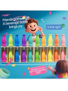 1 Set/20-Piece Color Challenge Bottle Puzzle Game Set, Includes Memory And Logic Training - Color Matching Strategy Board Game, Contains 21 Color-Coded Bottles And Storage Box, Suitable For Family Gathering Game Night, Birthday Or Halloween Party Games, Educational Puzzle Game For Teens And Adults, Enhances Memory And Problem-Solving Skills, Includes 21 Bottles With Color Caps, Perfect For Team Games And Strategic Thinking - Multicolor - View 3