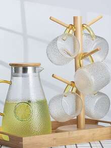 2pcs Durable Bamboo Mug Tree With 6 Hooks – Non-Slip Coffee Mug Holder With Thickened Base - A - View 2
