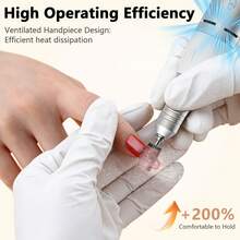 35000 RPM Professional Electric Nail Drill With Bit Holders, Touch-Button Operation, For Manicure Trimming & Gel Removal, Suitable For Nail Salon And Home Use - 白色 - 查看 6