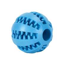 1個耐咬可咀嚼磨牙玩具球，橡膠彈跳球，互動式出零食球，適合狗狗玩耍與自我娛樂 - 彩色 - 查看 7