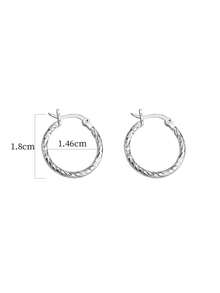 1 Pair S925 Sterling Silver Minimalist Twisted Circle Earrings For Women, Niche Cold Style, Personalized Fashion, Versatile For Daily Commute, Student And Office Worker, Gift-Worthy, Gentle Elegant - Plain Ring - View 11