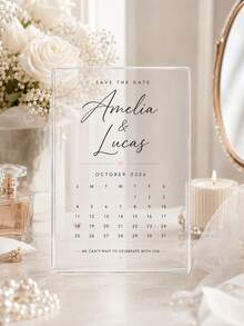 Custom Acrylic Wedding Invitations, Personalized Wedding Invitations. Custom Wedding Invitations, Wedding Invitations, Acrylic Gift Invitations, Acrylic Wedding Signs, And Wedding Invitations With Name, Date And Location. - Multicolor - View 2