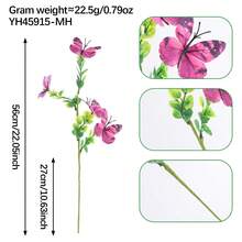 1/2/4/8pcs 22.05 Inch Bendable Butterfly Artificial Flower Branches, Adjustable Butterfly Angle And Shape, Suitable For Window Display, Minimalist Wedding Room, DIY Floral Crafts And Restaurant Tabletop Decor - Hot Pink - View 13