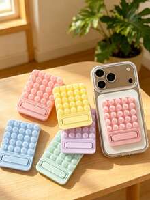 Silicone Suction Cup Phone Holder, Reusable, Compatible With Various Phones, Suitable For Bathroom Walls, Glass Mirrors, Vanity Tables And Other Smooth Surfaces, Ideal For Makeup, Fitness, Shower, Car And Kitchen Scenarios, Perfect Birthday Gift And Practical Phone Accessory For Friends And Family - Multicolor - View 3