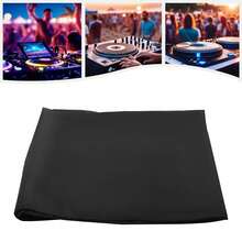 DJ Display Stand Scrims, Black DJ Event Booth Facade Scrims, Portable DJ Facade Booth Table Scrims, DJ Facade Booth Portable Event Cover (47.6 X 23.6 X 45.3 Inch) - Black - View 1