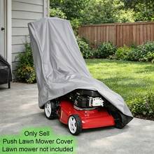 Push Lawn Mower Cover, Waterproof Lawnmower Covers For Outdoor, Heavy Duty 600D Polyester Oxford Push Mower Cover With PA Coating & Double Drawstring - Multicolor - View 11