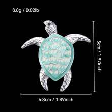 1/6 Spilla vintage con goccia d'olio e strass a forma di animali: balena, tartaruga, cigno, pappagallo, volpe, accessorio per abito e cappotto, regalo - stile - Visualizzare 10