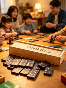 28片黑色骨牌組，經典桌面互動棋盤遊戲，成人教育學習玩具，家庭派對休閒遊戲 - 多米諾 - 查看 4