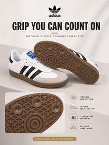 Adidas SAMBA OG 圓頭綁帶低筒運動鞋 中性款 白色 - 白色 - 查看 3