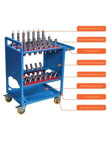 Tool Cart 40 Taper Tool Holder CNC Tool Cart CAT40 Tool Trolley BT40 Service Carts CNC Machine Tool Service Cart CAT40 35 Capacity - as Pic - View 6