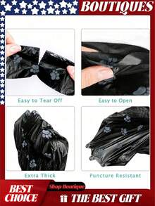 Solid Color Printed Pet Waste Bags, Pet Poop Bags, Portable Cleaning Style, Suitable For Car, Small Trash Cans, Replaceable Trash Can Liners, Pet Waste Bags, Leak-Proof Pet Feces Bags, Suitable For Outdoor Pet Walking, Home Pet Cleaning Use - View 6