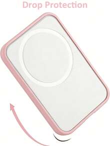 Funda protectora para batería portátil magnética para iPhone - Cubierta protectora anti-caída de TPU, compatible con MagSafe | Funda protectora para cargador | Diseño de textura mate y cierre (Batería no incluida) - Rosa - Ver 6