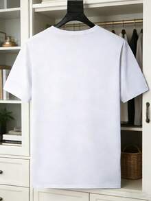 Christmas With Italian Luxury Style! Men's Short-Sleeved T-Shirt With Gradient Letter Print, Relaxed And Modern Style. Popular Item. - 黑色 - 查看 8