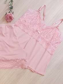 Baby Doll Microfiber Lace Comfort Without Padding Lined Pajama Short Doll - 351 - Rusty Rose - View 5