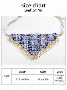 1pc Pet Bandana Collar, Small Dog Puppy Teddy Pomeranian Accessories, Spring/Summer Scarf - Blue - Multicolor - View 6