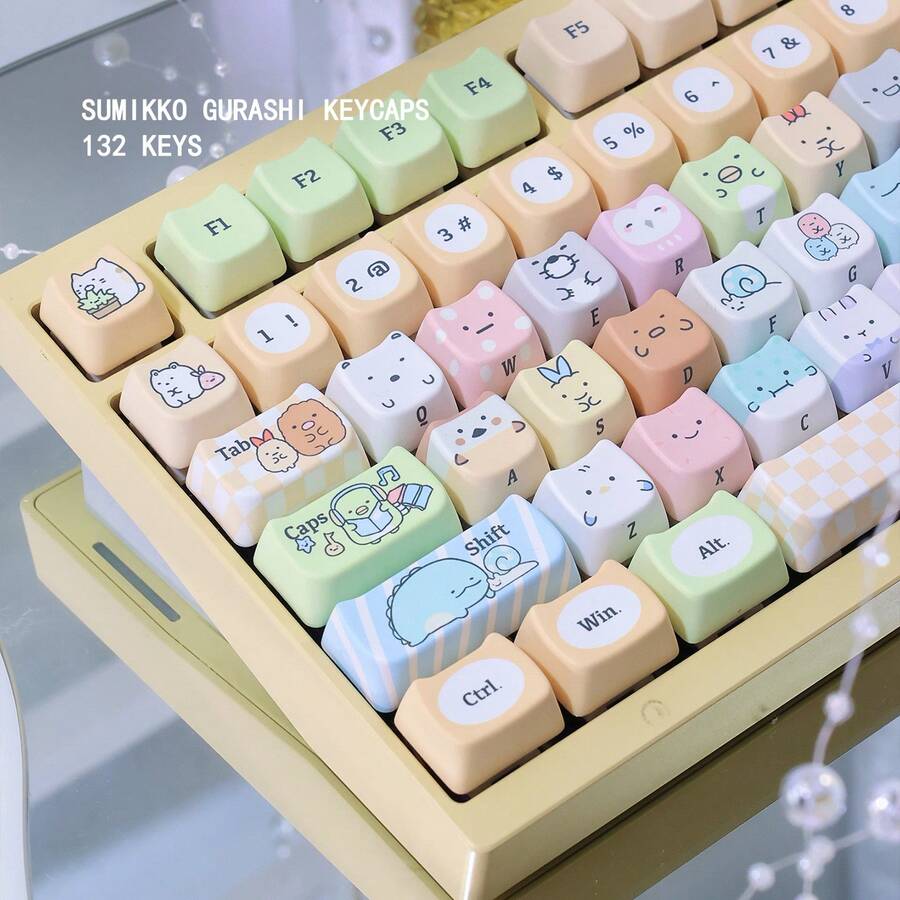 Corner Creature 鍵帽 可愛貓頭設計 MAO PBT 五面昇華印花 機械鍵盤適用 - 查看 1