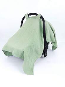 1pc Baby Solid Color Basket Cover, Solid Color Gauze Baby Car Seat Sunshade, Adjustable Quick-Release Multi-Function Soft Baby Stroller Cover, Essential Outdoor Baby Item, Perfect Gift For Baby! - Multicolor - View 13