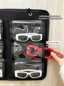1pc Fashionable Glasses Accessory & Jewelry Storage Bag, Wall-Mounted Glasses Organizer, Perfect Gift For Birthday, Wedding, Party, Colleagues, Friends And Family, Back To School, Foldable, Glasses Storage Hanging Bag, Unisex Gift - Multicolor - View 3