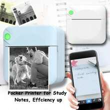 PRINHSJI Mini Printer, Portable Thermal Sticker Printer, Includes 1 Roll Of Printing Paper, Suitable For Photos, Images, Diaries, Notes, DIY, Compatible With IOS And Android - Multicolor - View 9