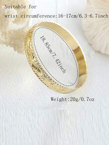 1pc 10mm Hawaiian Traditional Copper Bangle, Scroll Design Bracelet, Beach Jewelry, Island Style, Stackable - Gold - View 17
