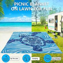 1pc Extra Large Blue Mandala Turtle Sand-Proof Quick-Dry Beach Towel Mat, Suitable For 1-3 Adults - Lightweight, Durable Polyester Fabric - Perfect For Travel, Camping, Hiking And Leisure Beach Time, Beach Mat, Picnic Mat, Camping Ground Cover - Multicolor - View 10