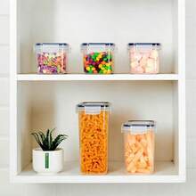 48/22pcs Kitchen Storage Containers, Food Storage Tanks, (24/11 Container + 24/11 Lid) Kitchen Preservation And Storage Boxes, Plastic Storage Boxes, For Grains, Flour, Sugar, With Labels + Marks, Kitchenware, Baking Container - View 8