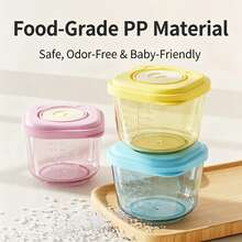 6 Pack 150ml Stackable Baby Food Storage Containers With Scale Vent Lid Portable Microwavable Snack Pots For Travel Nappy Bag - Multicolor - View 5