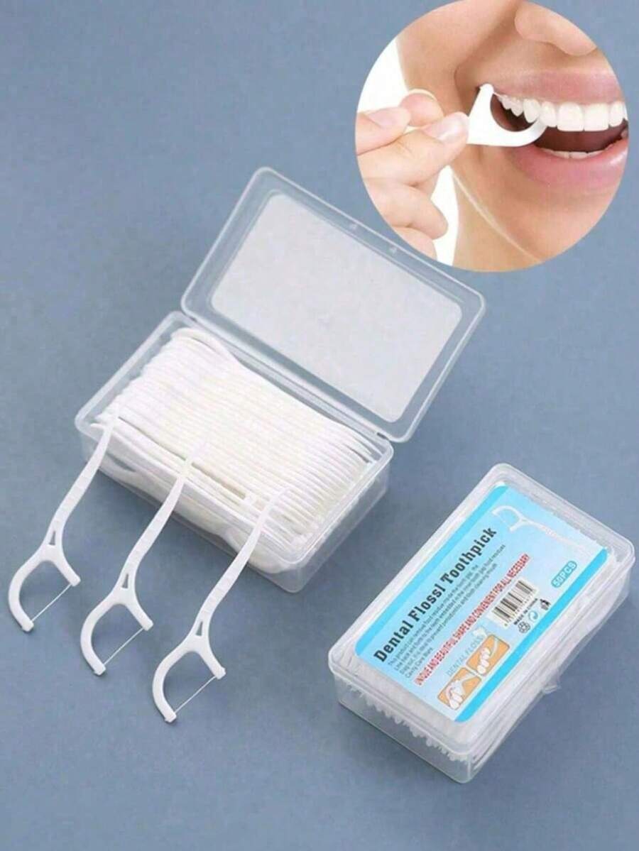 500/300/200/100/10入牙線附牙刷,用於清潔與口腔衛生,盒裝牙線,50入塑膠牙線,多功能牙線,便攜盒裝牙線棒,旅行牙刷,牙齒清潔工具 - 彩色 - 查看 1