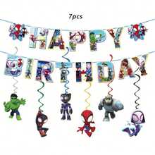 Hasbro Themed Birthday Decoration Set, Including Hanging Banners And Spiral Decorations, Suitable For Home Decor. - Multicolor - View 8