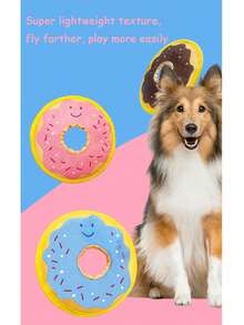 Un disque volant en forme de beignet pour animaux, léger et très durable à mordre, avec du papier sonore, peut voler très loin. C'est un jouet interactif pour chien, un jouet de compagnie, un jouet amusant et un cadeau pour les chiens. - Multicolore - Voir 4