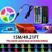 3-100Ft LED Strip Lights With 44-Key Remote, USB Interface, DIY Lighting, Color Changing And Dimmable For Bedroom Becor, TV, Kitchen, Party And Holiday Decoration - RGB - View 14