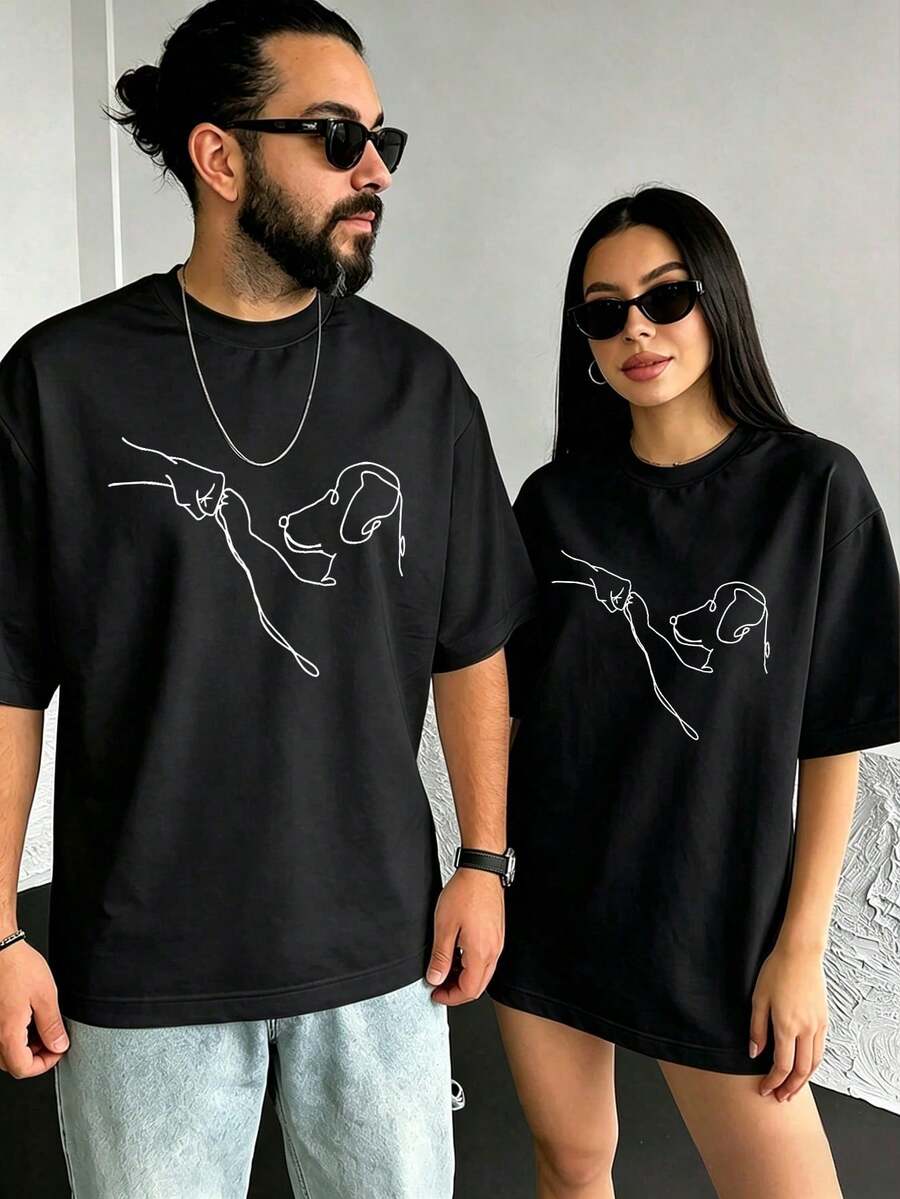 Men T-Shirts - 黑色 - 查看 1