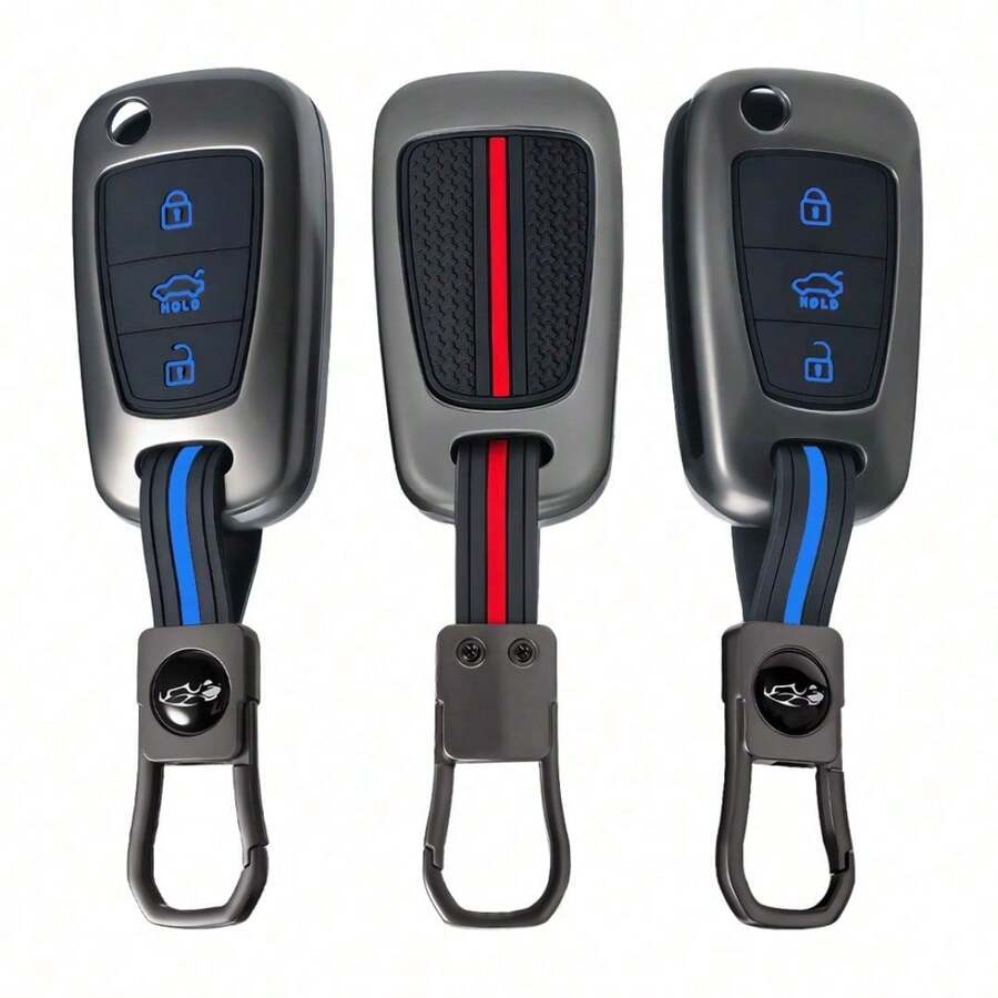 New Zinc Alloy Car Remote Key Cover Flip Case For Kia RIO K2 K5 Sportage Sorento I20 I30 I35 IX20 IX35 Solaris Verna, Soft Silicone Interior Anti-Scratch Full Protection Shell With Precise Cutouts, Easy Installation Auto Interior Key Accessor - A - View 1