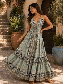 Long Dress Costs Nude - 薄荷綠 - 查看 3