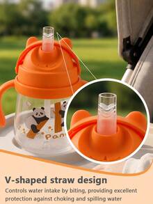Meoky Multidirectional Straw Cup For Kids, Leak-Proof Weighted Straw Cup With Transition Handle, Suitable For Children 6 Months And Above - Orange - View 6